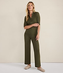 Haven Well Within Organic Cotton Ribbed Straight Leg Pants carousel Product Image 2
