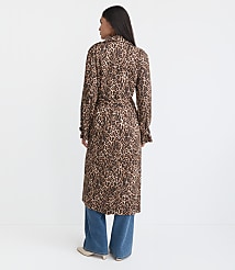 Leopard Print Fluid Trench Coat carousel Product Image 2