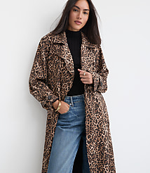 Leopard Print Fluid Trench Coat carousel Product Image 1