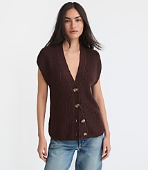 Ribbed V-Neck Sweater Vest carousel Product Image 1
