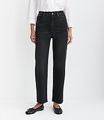 Fresh Cut High Rise Straight Jeans in Washed Black carousel Product Image 4