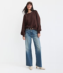 Petite Lace Trim Sleeve Sweatshirt carousel Product Image 3