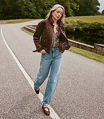 Seamed High Rise Barrel Jeans in Vintage Distressed Wash carousel Product Image 5