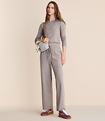 Petite Lou & Grey Heathered Brushedsoft Slim Wide Leg Pants carousel Product Image 1