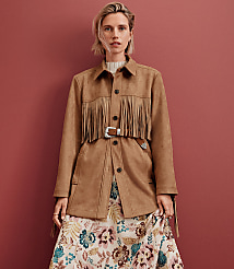 Fringe Faux Suede Shirt Jacket carousel Product Image 7