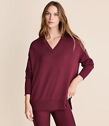 Lou & Grey Petite Ribtrim Signaturesoft V-Neck Tunic Top carousel Product Image 1