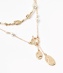 Pearlized Molded Layered Toggle Necklace Set carousel Product Image 2