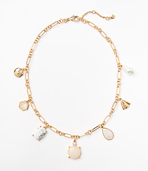 Pearlized Chunky Charm Necklace carousel Product Image 1