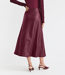 Faux Leather Paneled Midi Skirt carousel Product Image 3