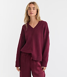 Slouchy V-Neck Sweater carousel Product Image 2