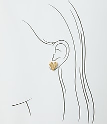 Brushed Heart Stud Earrings carousel Product Image 2