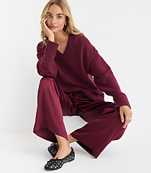 Slouchy V-Neck Sweater carousel Product Image 1