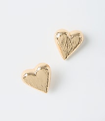 Brushed Heart Stud Earrings carousel Product Image 1