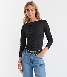 Ruched Boatneck Top carousel Product Image 1