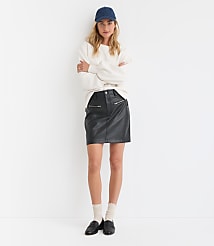 Faux Leather Moto Mini Skirt carousel Product Image 1