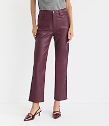 Five Pocket Straight Pants in Faux Leather carousel Product Image 2