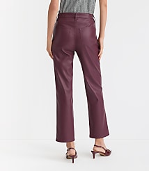 Five Pocket Straight Pants in Faux Leather carousel Product Image 3