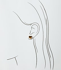 Tortoiseshell Print Mini Heart Stud Earrings carousel Product Image 2