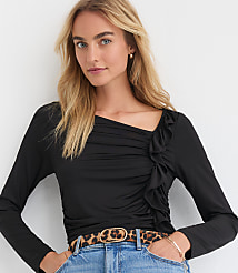 Ruffle Side Ruched Top carousel Product Image 1