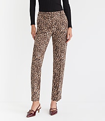 Petite Curvy Riviera Slim Pants in Leopard Print Bi-Stretch carousel Product Image 1