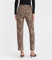 Petite Curvy Riviera Slim Pants in Leopard Print Bi-Stretch carousel Product Image 2