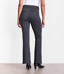 LOFT Versa Pintucked Ponte Flare Pants in Pinstripe carousel Product Image 3