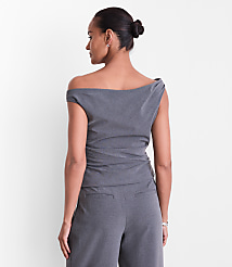 LOFT Versa Seasonless Stretch Off The Shoulder Top in Heather carousel Product Image 4