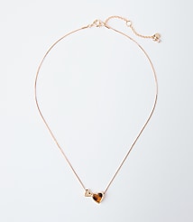 Tortoiseshell Print Mini Heart Necklace carousel Product Image 1
