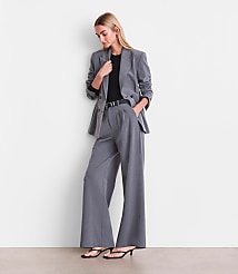 LOFT Versa Seasonless Stretch Double Pleat Wide Leg Pants in Heather carousel Product Image 1
