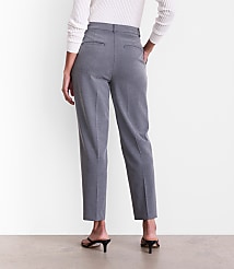 LOFT Versa Seasonless Stretch Double Pleat Taper Pants in Heather carousel Product Image 3