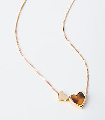 Tortoiseshell Print Mini Heart Necklace carousel Product Image 2
