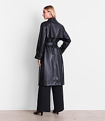 LOFT Versa Faux Leather Trench Coat carousel Product Image 2