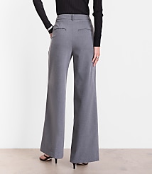 LOFT Versa Seasonless Stretch Double Pleat Wide Leg Pants in Heather carousel Product Image 3