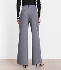 Curvy LOFT Versa Seasonless Stretch Double Pleat Wide Leg Pants in Heather carousel Product Image 2