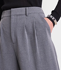 Curvy LOFT Versa Seasonless Stretch Double Pleat Wide Leg Pants in Heather carousel Product Image 3