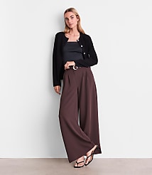 Petite LOFT Versa Crepe Drape Palazzo Pant carousel Product Image 1