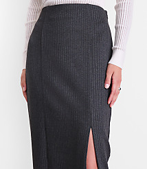 Petite LOFT Versa Ponte Column Skirt in Pinstripe carousel Product Image 4