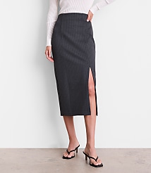 Petite LOFT Versa Ponte Column Skirt in Pinstripe carousel Product Image 2