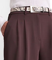 Petite LOFT Versa Crepe Drape Pleated Relaxed Straight Pants carousel Product Image 4
