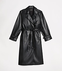LOFT Versa Faux Leather Trench Coat carousel Product Image 4