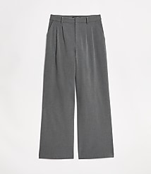 Tall LOFT Versa Seasonless Stretch Double Pleat Wide Leg Pants in Heather carousel Product Image 5