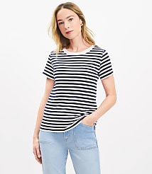 Petite Striped Everyday Crew Tee carousel Product Image 2