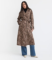 Leopard Print Fluid Trench Coat carousel Product Image 3