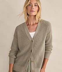 Haven Well Within Organic Cotton Shaker Stitch Cardigan carousel Product Image 1