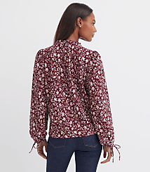 Petite Floral Ruffle Tie Cuff Top carousel Product Image 3