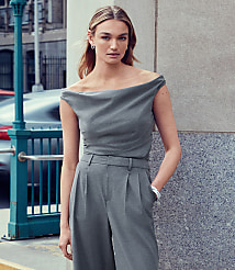 LOFT Versa Seasonless Stretch Off The Shoulder Top in Heather carousel Product Image 6