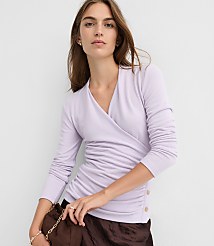 Button Side Ruched Top carousel Product Image 1