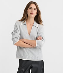Tipped Collared Cashmere Sweater carousel Product Image 2