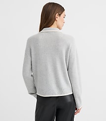 Tipped Collared Cashmere Sweater carousel Product Image 3