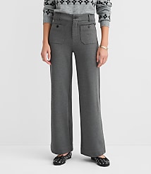 Petite Palmer Wide Leg Pants in Heathered Ponte carousel Product Image 3